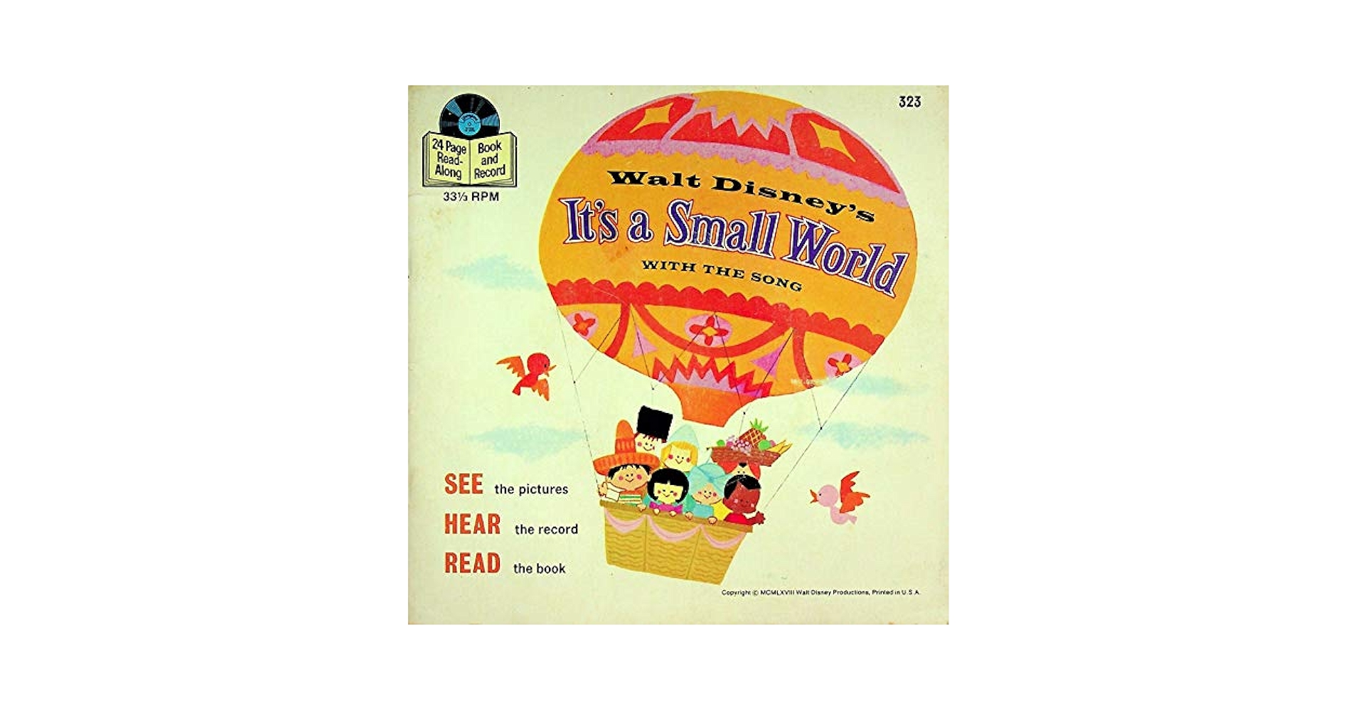 Walt Disney's It's a Small World レコード 絵本 Amazon.com: Walt Disney's It's a Small World w/ Full Color